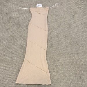 NWT Princess Polly Strapless Beige Maxi Dress